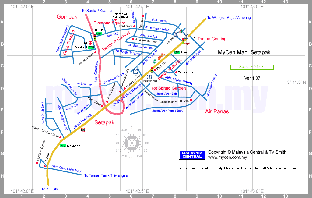 Map Of  Setapak , Kuala Lumpur