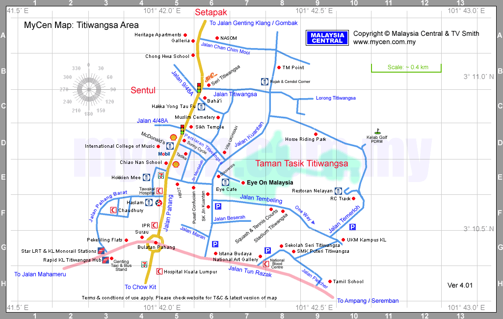Map Of  Titiwangsa Area , Kuala Lumpur